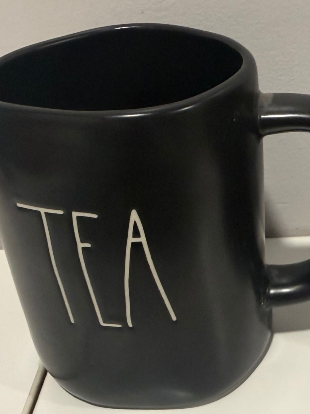 Rae Dunn Coffee and Tea Mug Set Back Matte With White Lettering